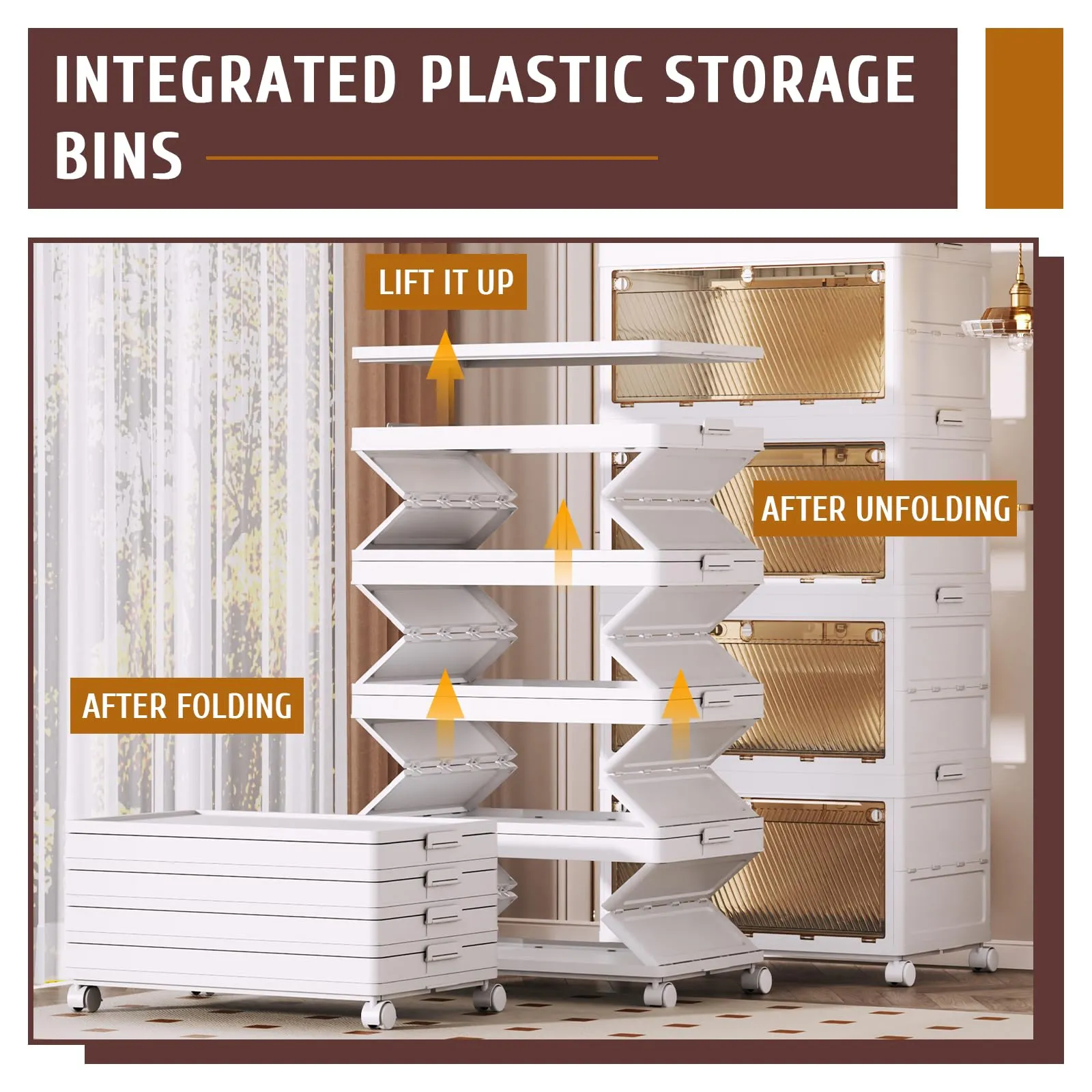 3-Tier Stackable Plastic Storage Bins - 67QT Stackable Storage Bins - Closet Organization and Storage, Suitable for Bedroom, Organization and Storage Boxes for Study, Toy Room, Office