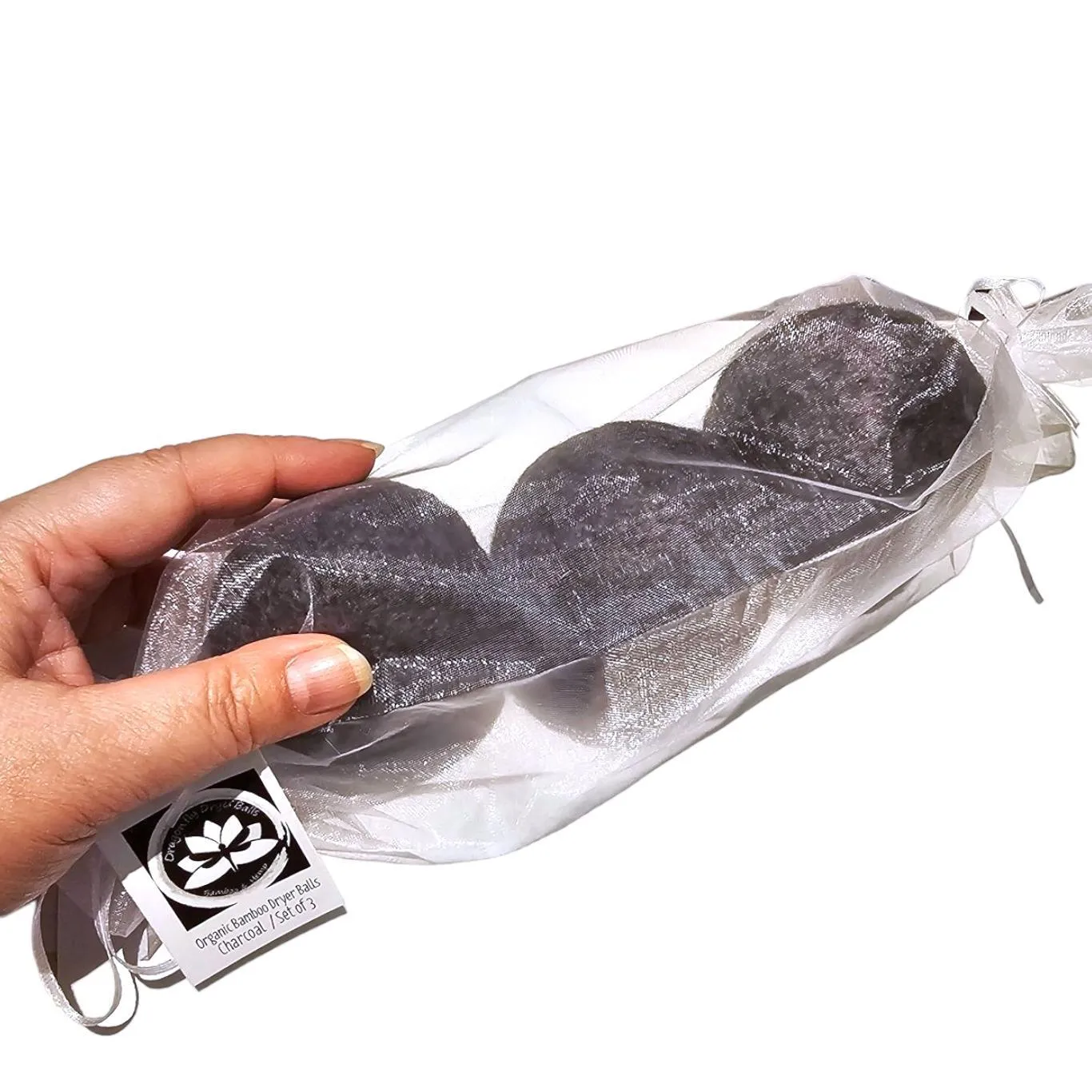 (30% Off) Dryer Balls - 3 pack - Organic Carbonized Bamboo (Charcoal Gray) by Dragonfly Dryer Balls