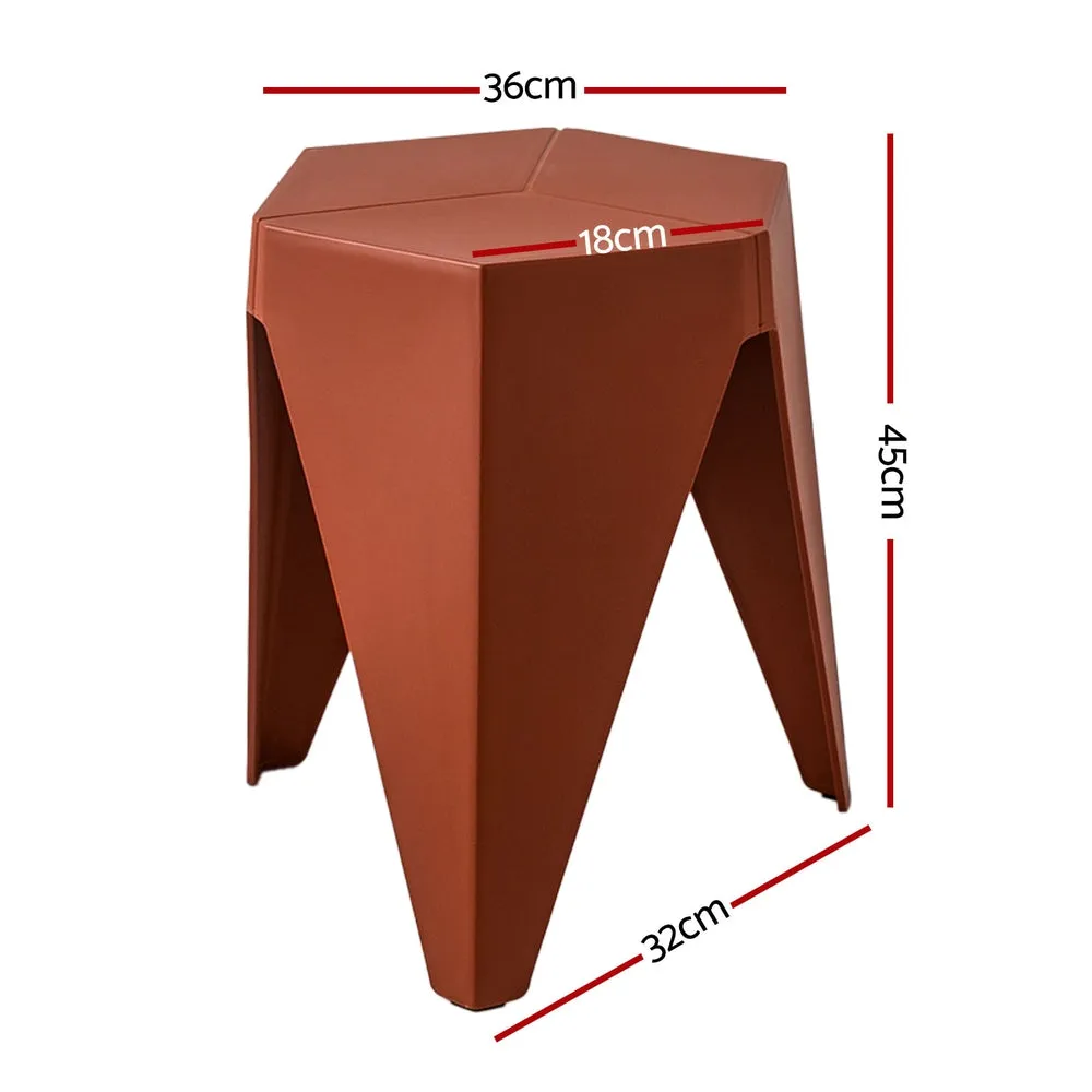 4PC Puzzle Stool | Bar Stools | Stackable | Red