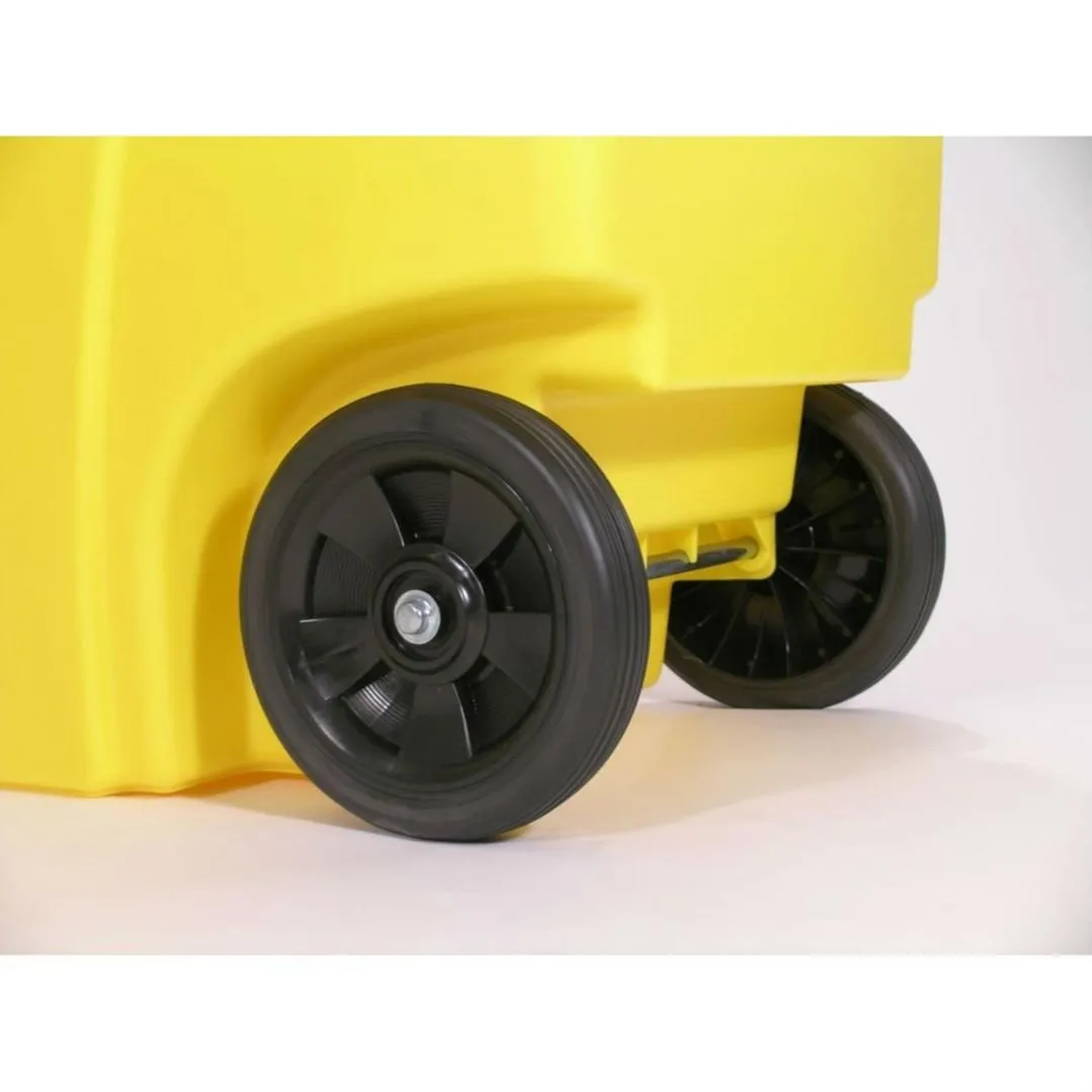 50 Gallon Yellow Commercial Heavy-Duty Rollout Trash Can Waste-Utility Container