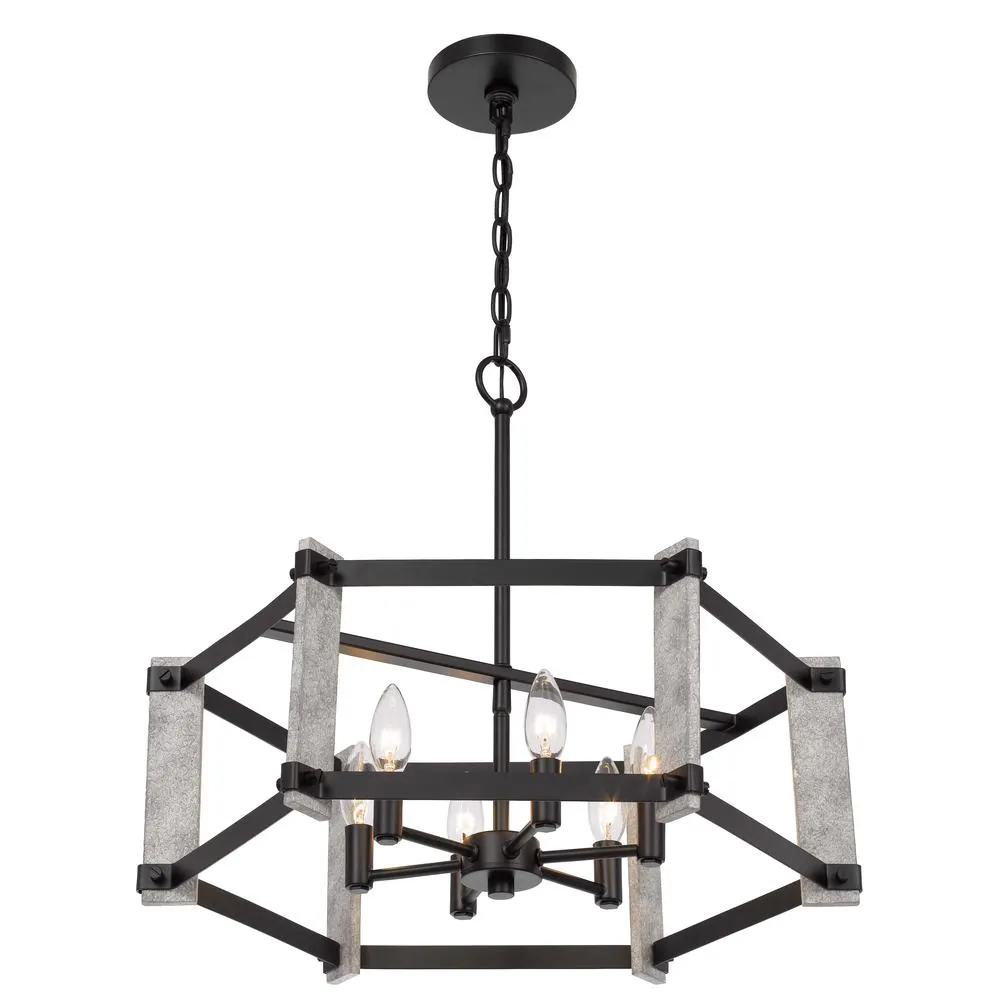 60W X 6 Rutland Hammered Metal Chandelier By Cal Lighting