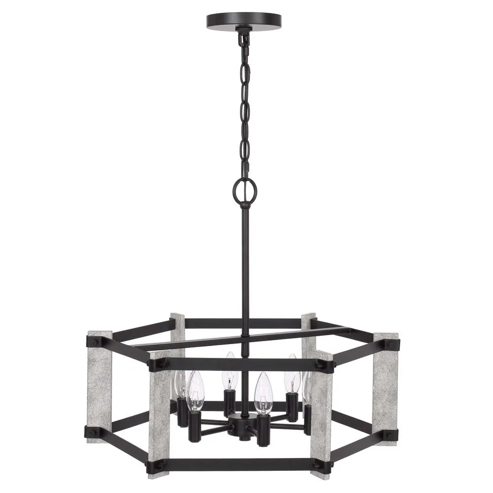 60W X 6 Rutland Hammered Metal Chandelier By Cal Lighting