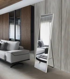 62*20 Full Length Mirror with LED Lights, Free Standing Tall Mirror, Lighted Floor Mirror, Wall Mounted Hanging Mirror, Full Body Mirror w/Dimming & 3 Color Lighting for Bedroom
