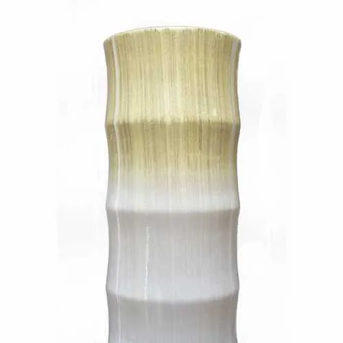 7" X 7" X 24" Gray Bamboo Bamboo Chute Vase