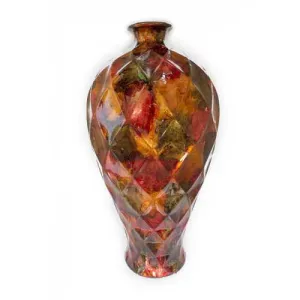9.5" X 9.5" X 20" Brown Ceramic Floor Vase
