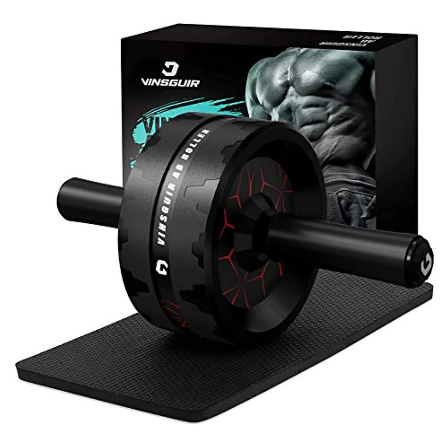 Ab Roller Wheel, Abs Workout Equipment for Abdominal & Core Strength Training, Exercise Wheels for Home Gym Fitness, Ab Machine with Knee Pad Accessories