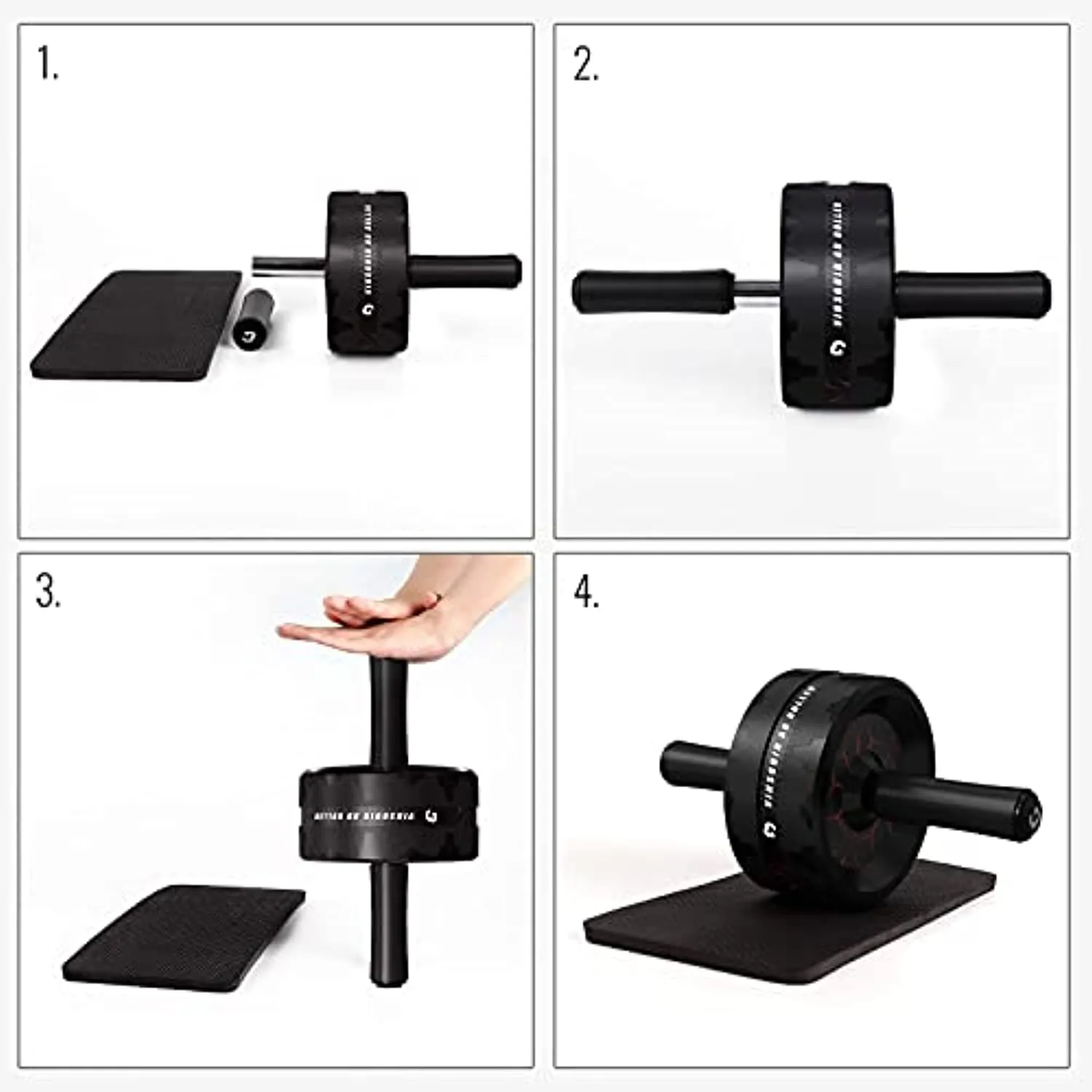 Ab Roller Wheel, Abs Workout Equipment for Abdominal & Core Strength Training, Exercise Wheels for Home Gym Fitness, Ab Machine with Knee Pad Accessories