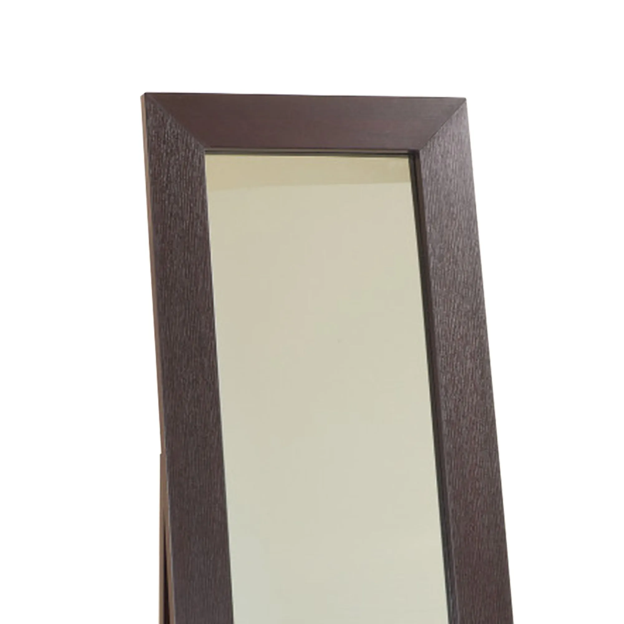 Aesthetic Accent Mirror With Wooden Framing, Dark Brown By Benzara