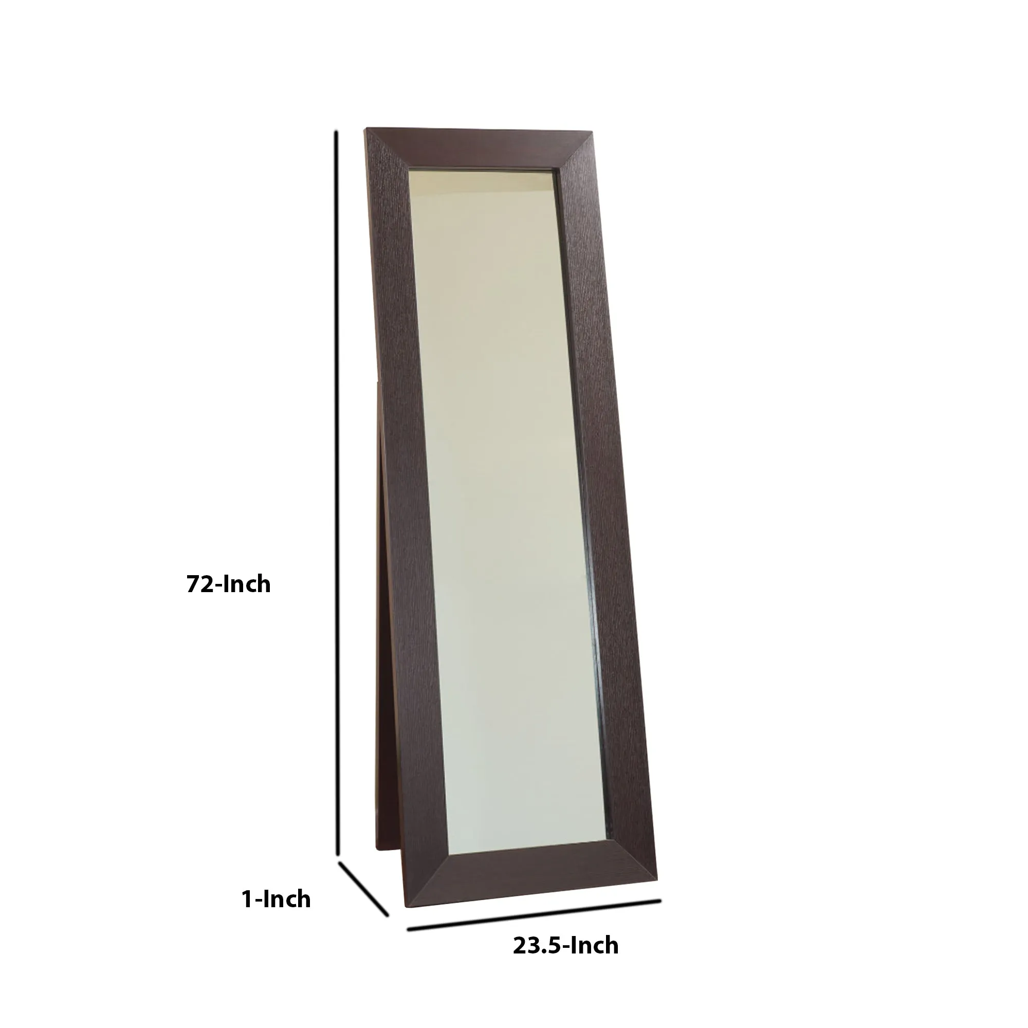 Aesthetic Accent Mirror With Wooden Framing, Dark Brown By Benzara