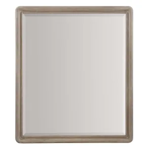 Affinity Transitional Mirror with Rubberwood Solids - Exquisite Beveled Glass & Greige Finish