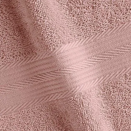 Amazon Brand - Solimo 100% Cotton 6 Piece Towel Set, 500 GSM (Brown and Baby Pink)