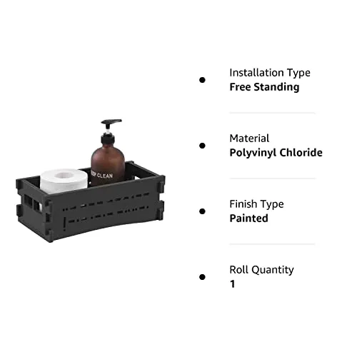 AOJEZOR Toilet Paper Storage: Small Bathroom Storage for Small Space - Matte Black Bathroom Organizer
