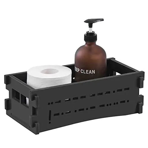 AOJEZOR Toilet Paper Storage: Small Bathroom Storage for Small Space - Matte Black Bathroom Organizer