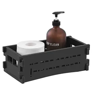 AOJEZOR Toilet Paper Storage: Small Bathroom Storage for Small Space - Matte Black Bathroom Organizer