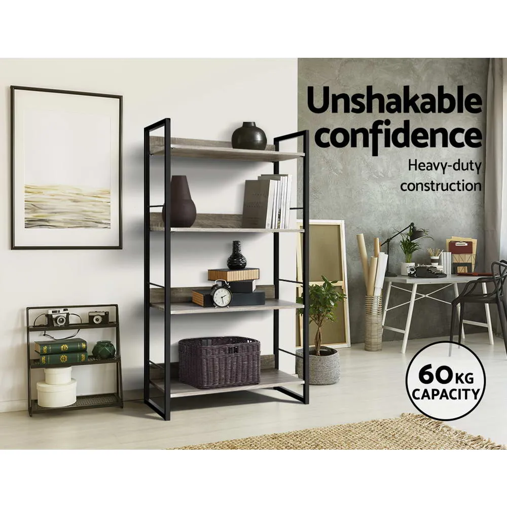 Artiss Book Shelf Display Shelves Corner Wall Wood Metal Stand Hollow Storage