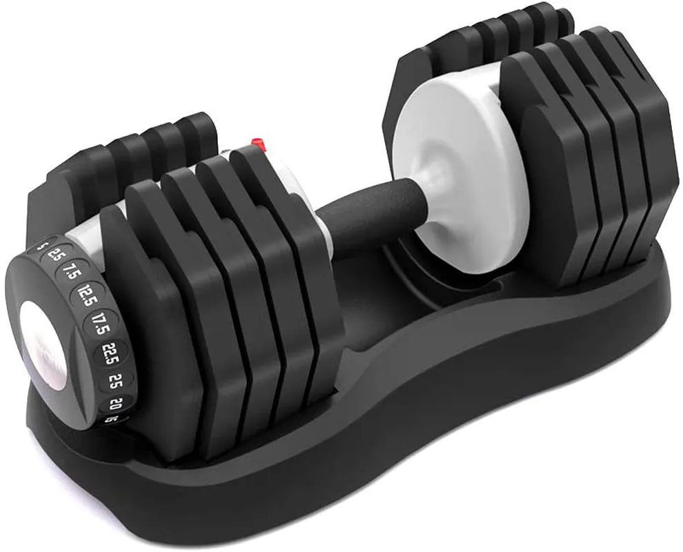 ATIVAFIT Adjustable Dumbbell Fitness Dial Dumbbell with Handle and Weight Plate for Home Gym Note: Single