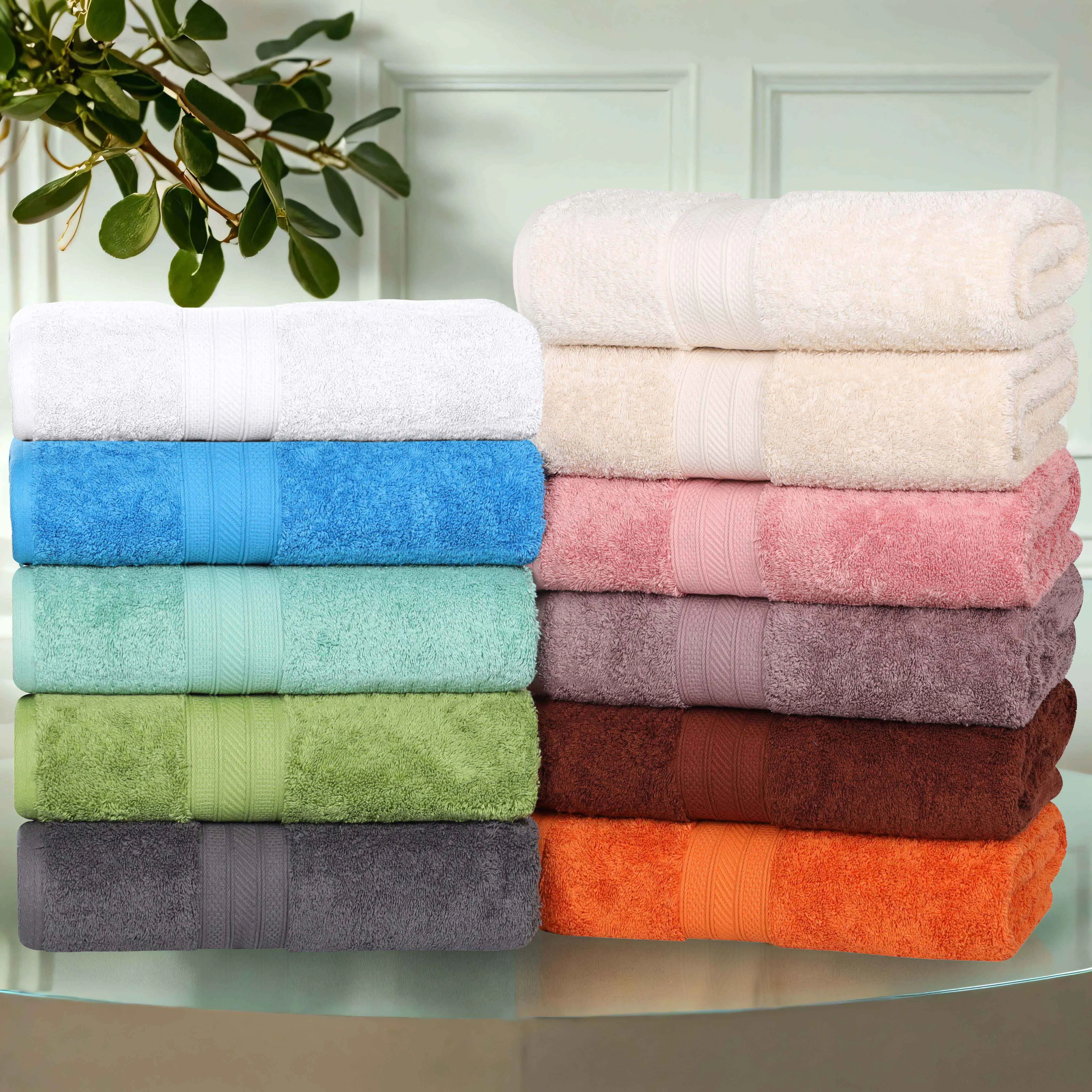 Atlas Cotton Heavyweight Absorbent Plush 2 Piece Bath Sheet Set