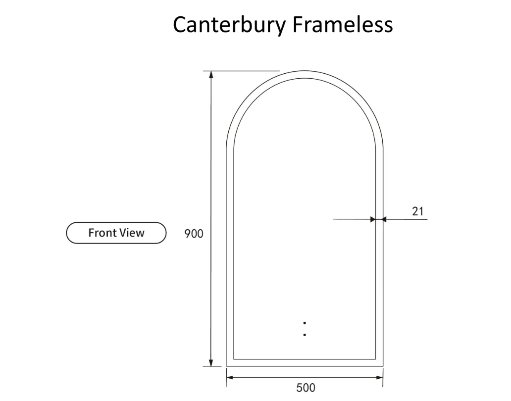 Aulic Canterbury Arch LED Mirror Touch-Free Sensor