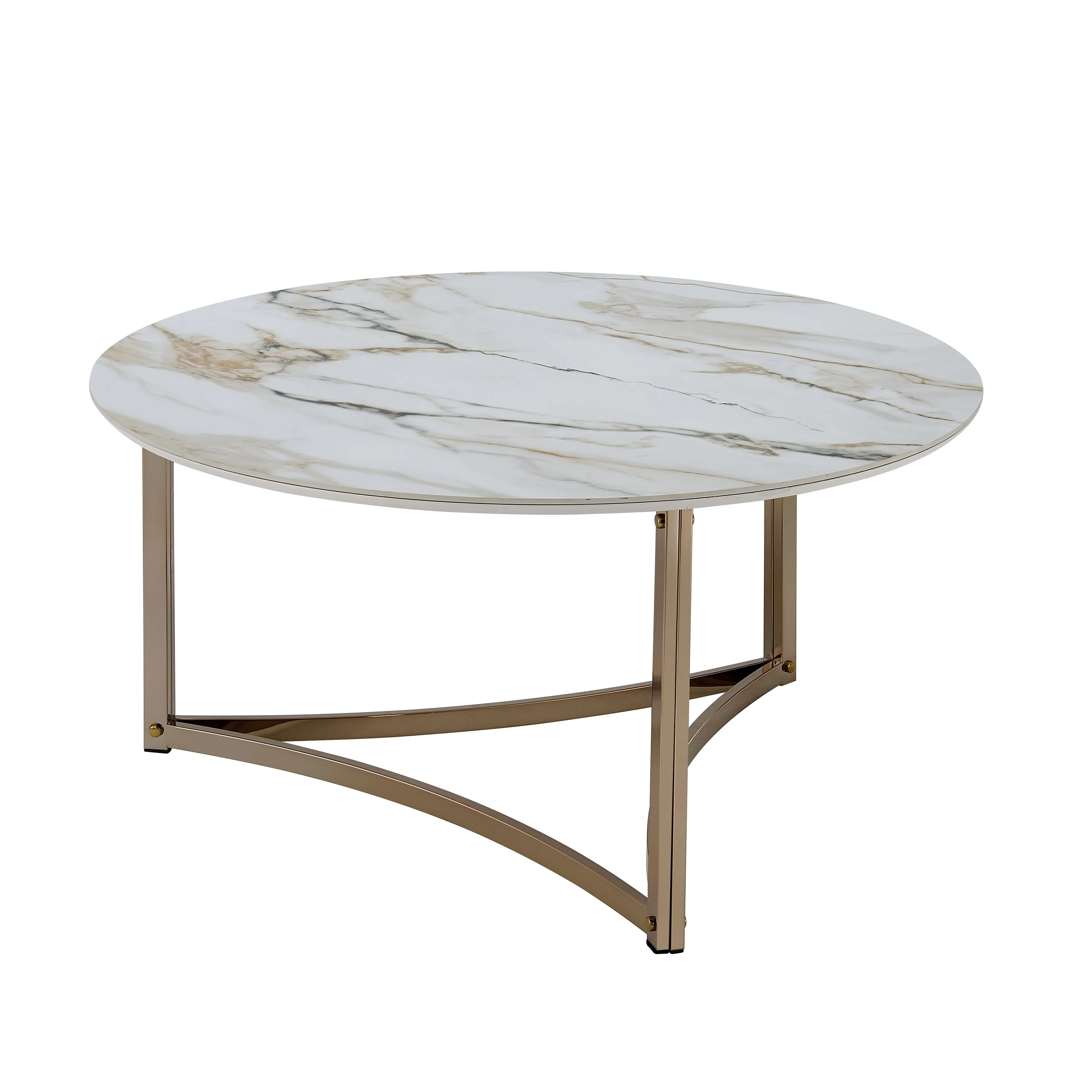 Aziz - Sintered Stone Top Round Coffee Table by Couch.com