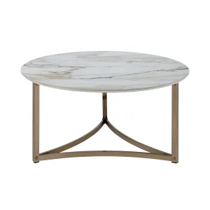 Aziz - Sintered Stone Top Round Coffee Table by Couch.com