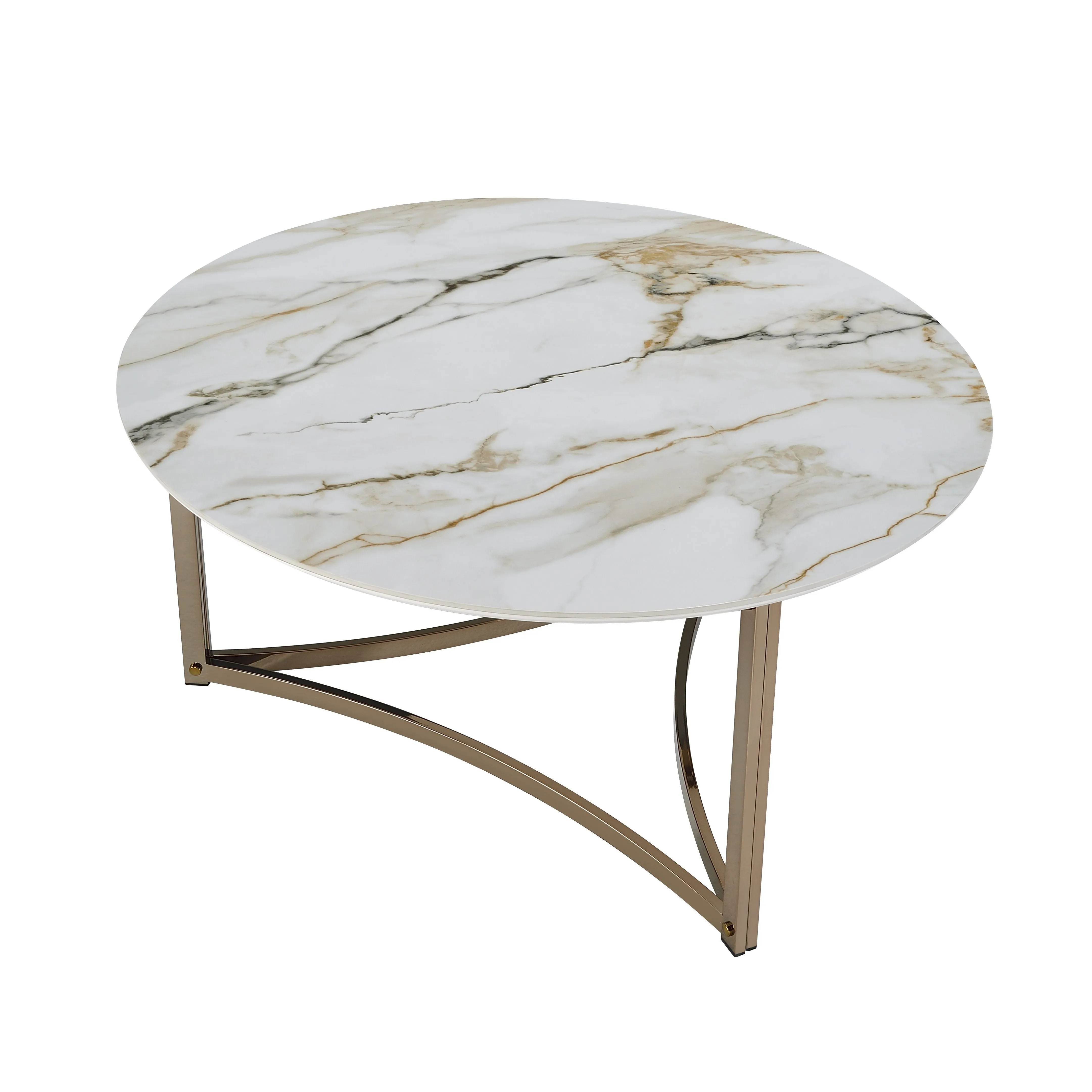 Aziz - Sintered Stone Top Round Coffee Table by Couch.com