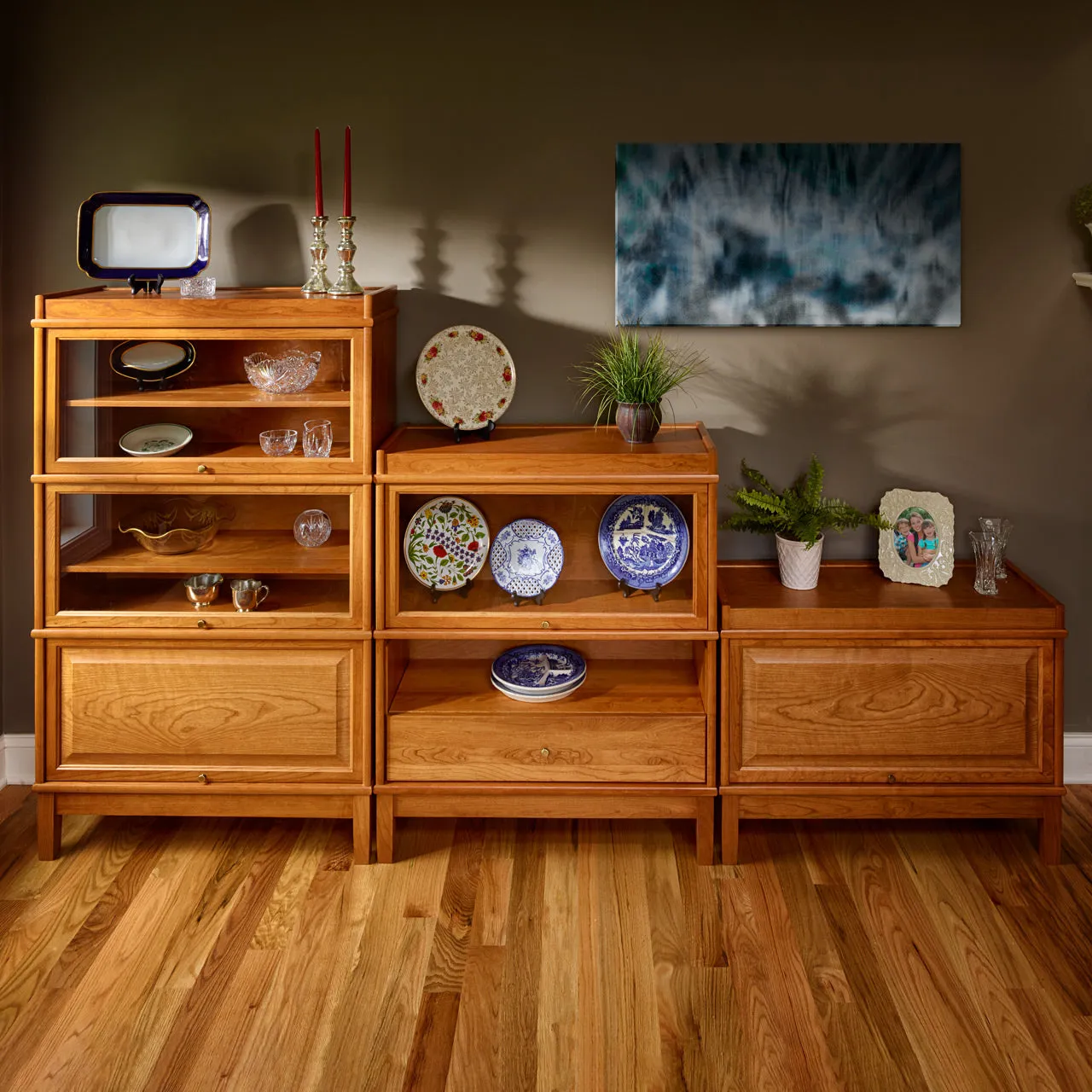 Barrister Bookcase Double Drawer Section