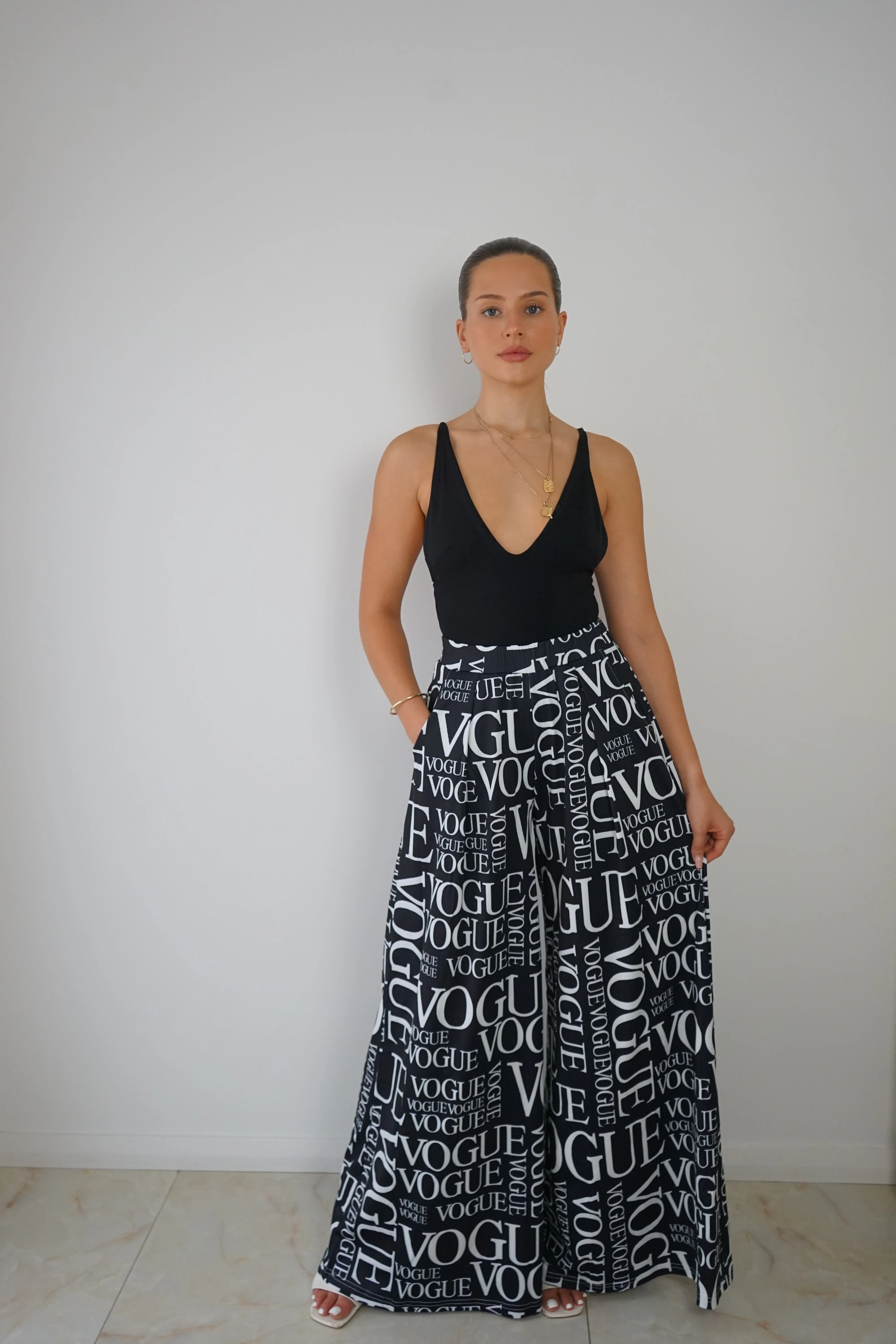 Black Print Pant