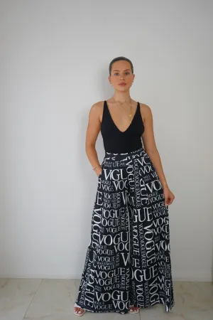 Black Print Pant
