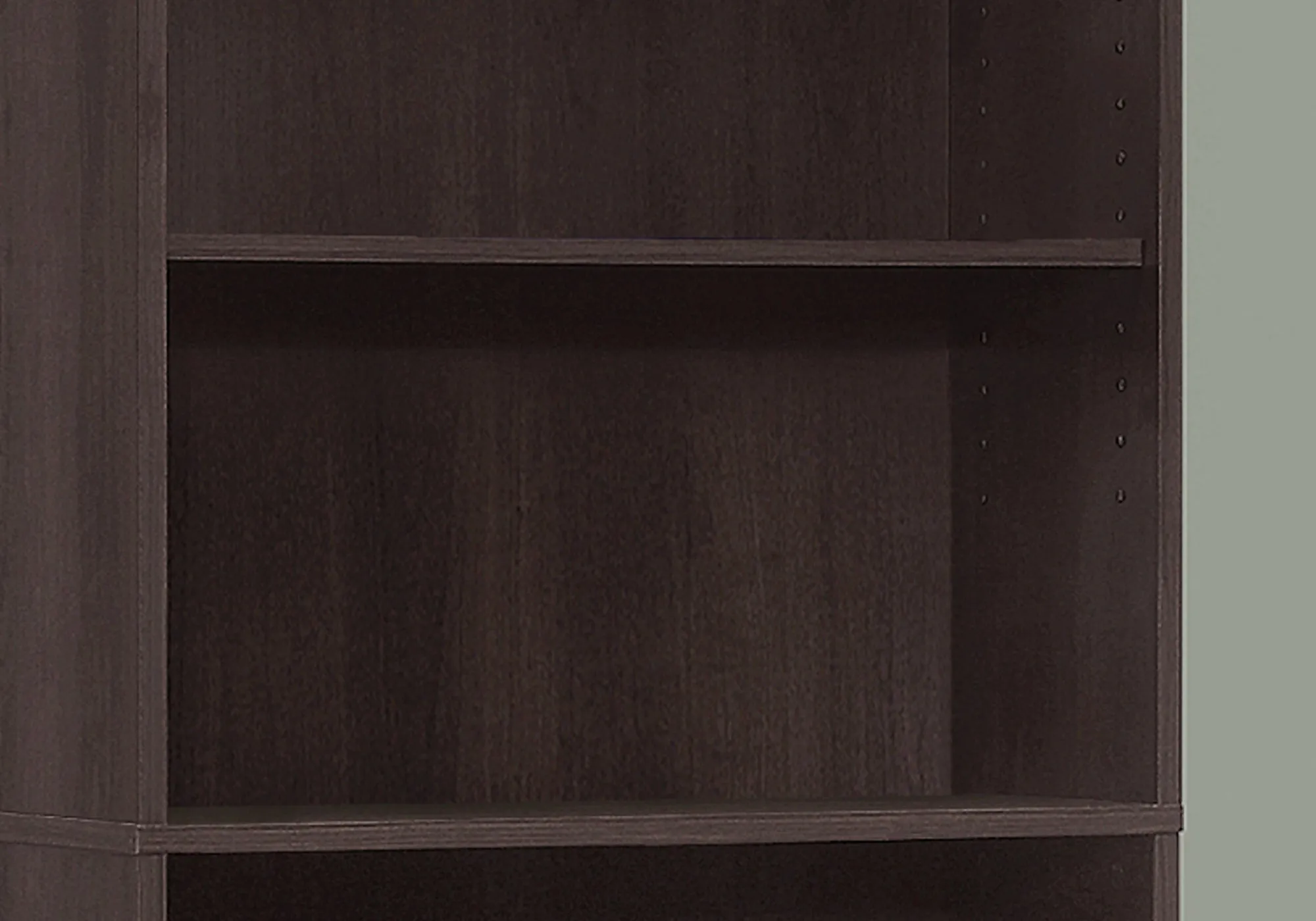 Bookcase - 72"H / Cappuccino With 5 Shelves