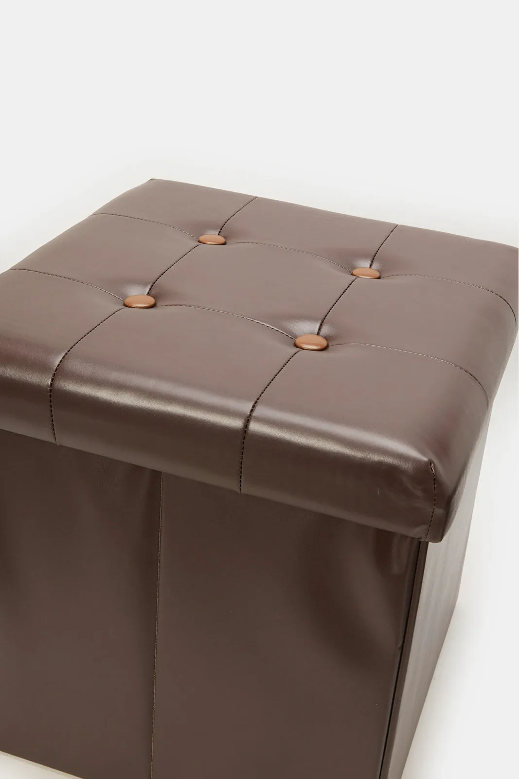 Brown Foldable Storage Stool