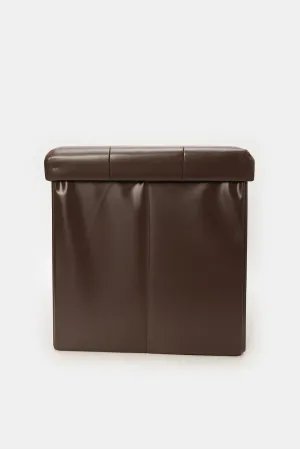 Brown Foldable Storage Stool