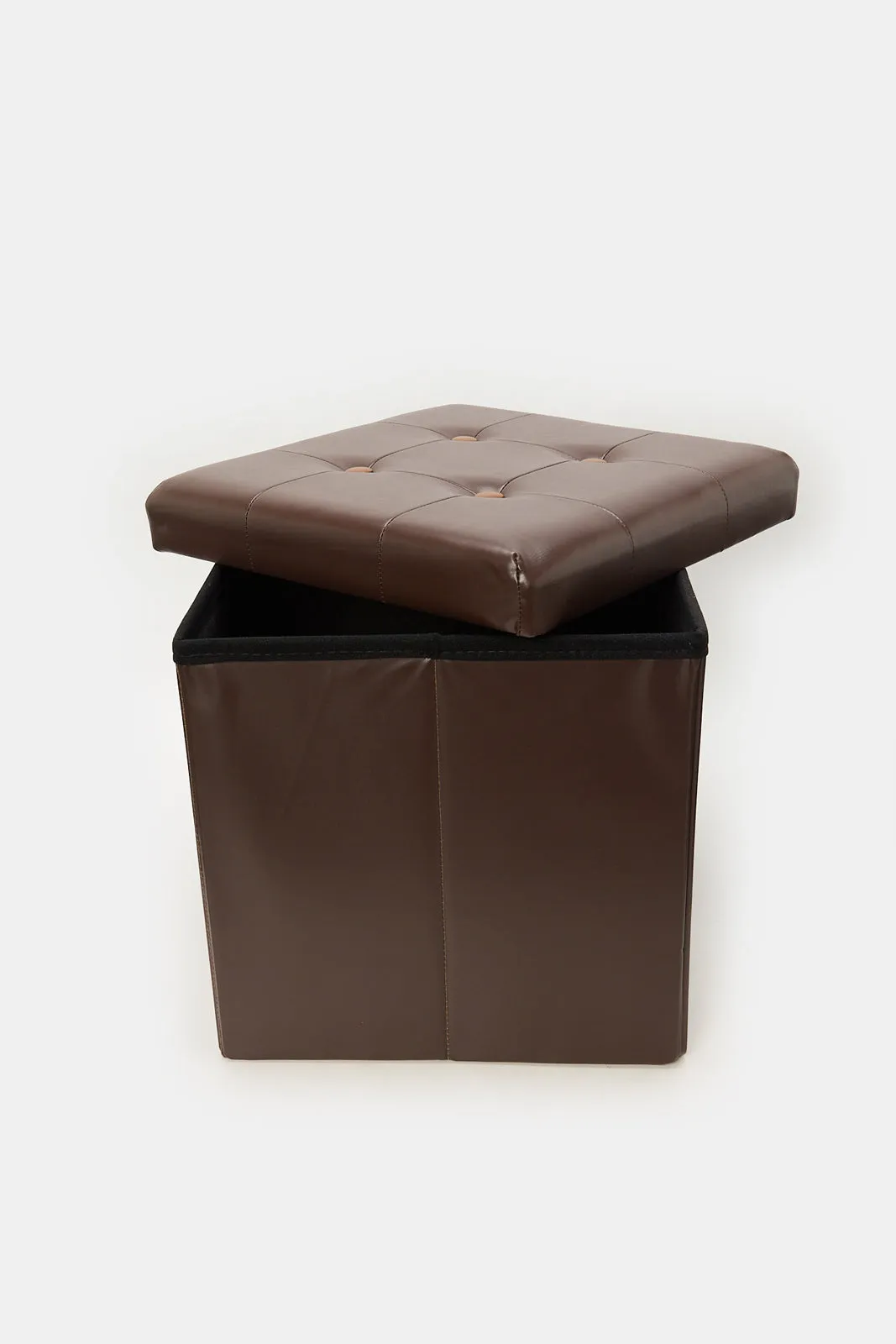 Brown Foldable Storage Stool