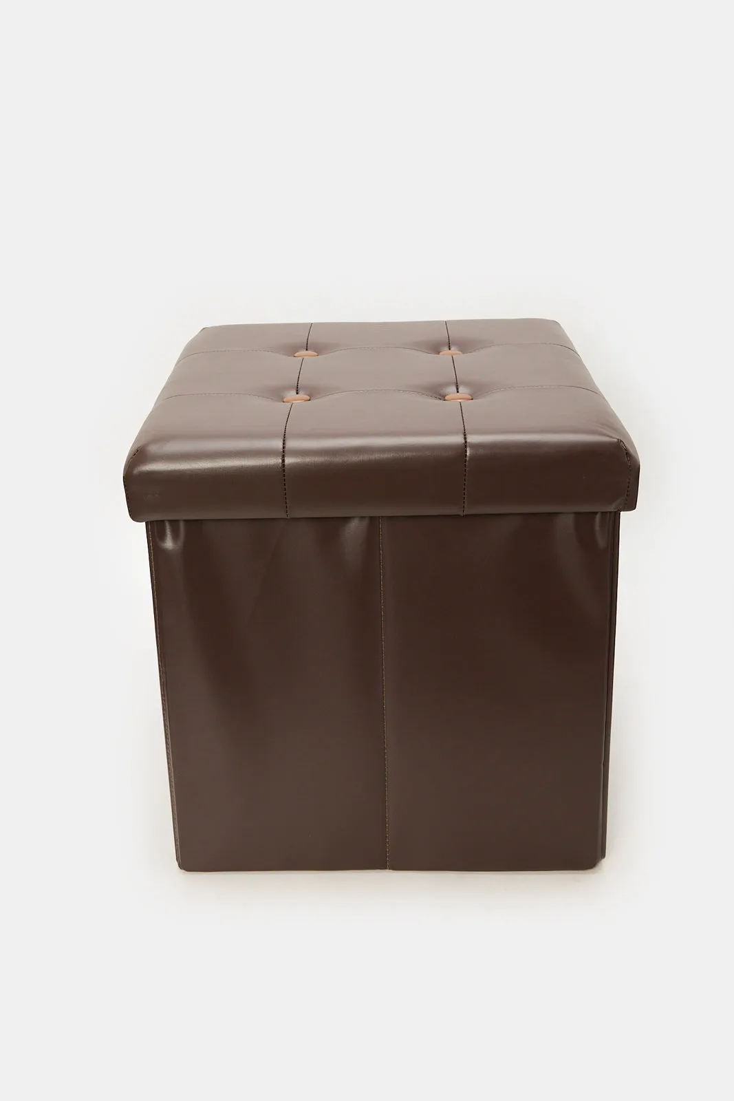 Brown Foldable Storage Stool