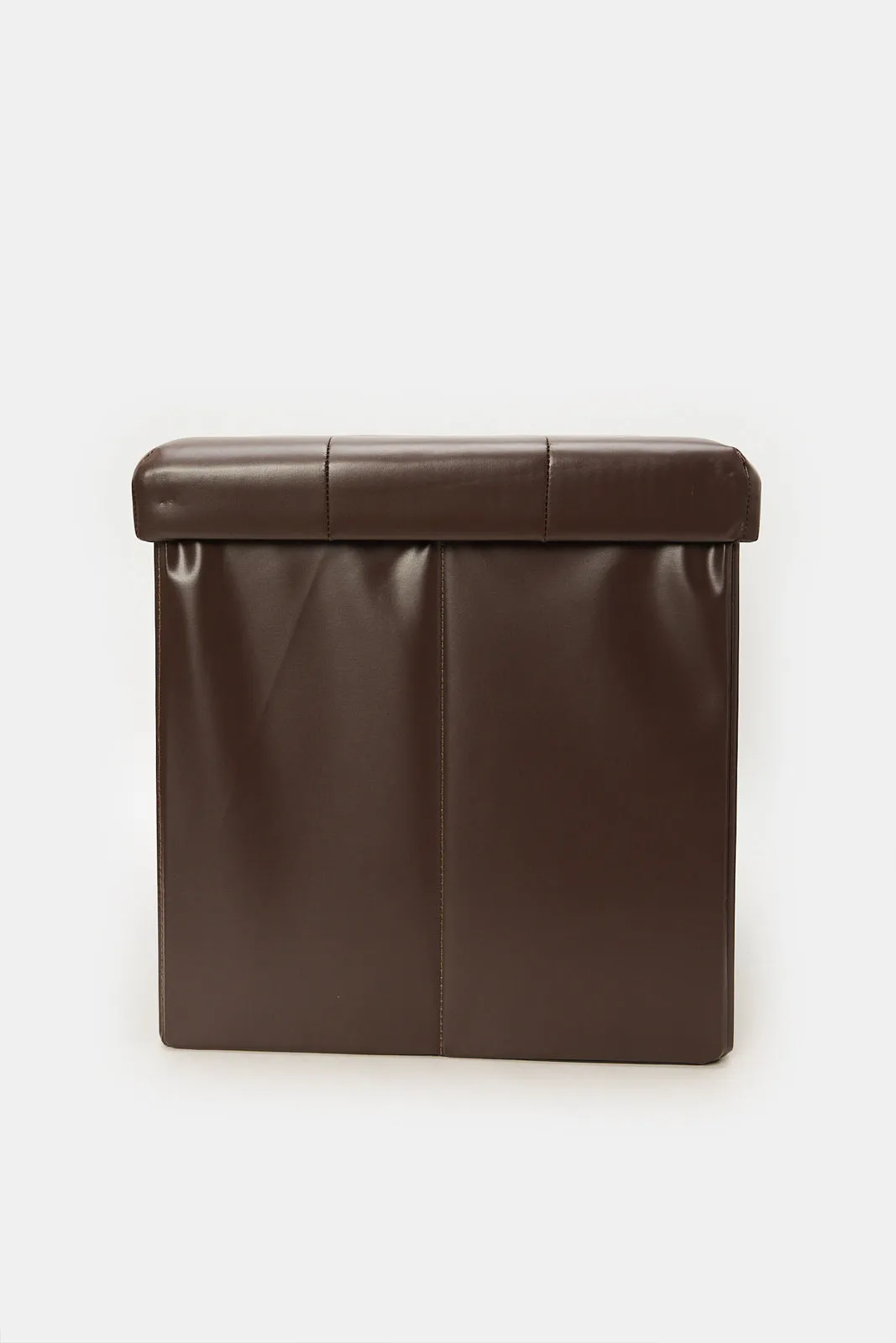 Brown Foldable Storage Stool