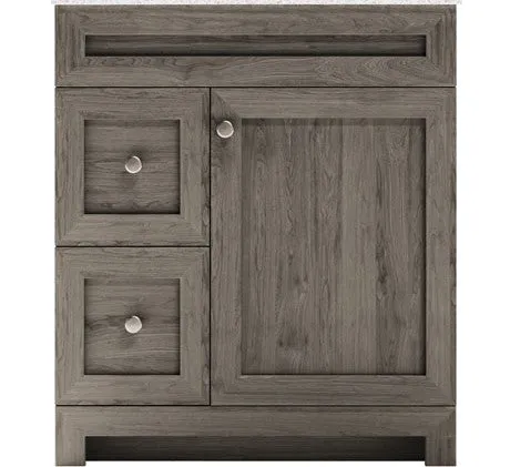 CABINETSMITH- 30" CANADIAN  Bathroom Vanity With Quartz top, Left hand drawers ( 8 COLORS AVAILABLE )
