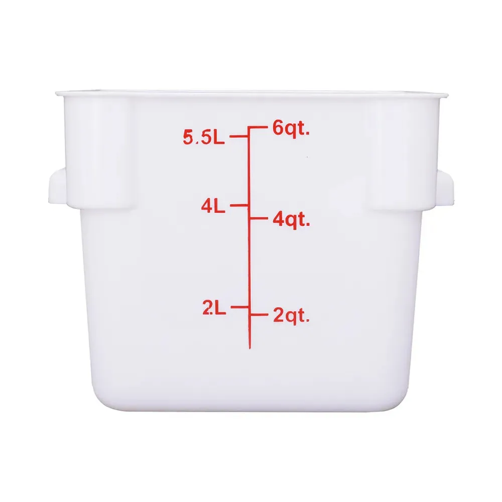 CAC China FS3P-SQ6W Food Storage Container Square PP White 6QT /Each