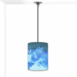 Ceiling Hanging Pendant Lamp Shade - Arctic Space Blue Shades Watercolor