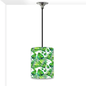 Ceiling Hanging Pendant Lamp Shade - Dark Green Tropical Leaf