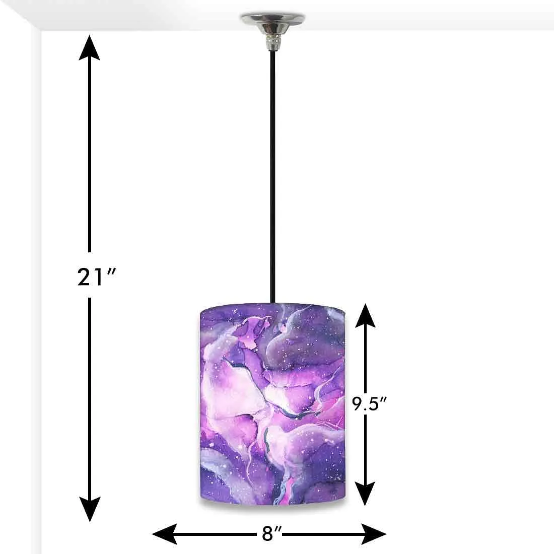 Ceiling Hanging Pendant Lamp Shade - Space Dark Purple Watercolor