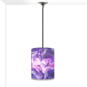 Ceiling Hanging Pendant Lamp Shade - Space Dark Purple Watercolor