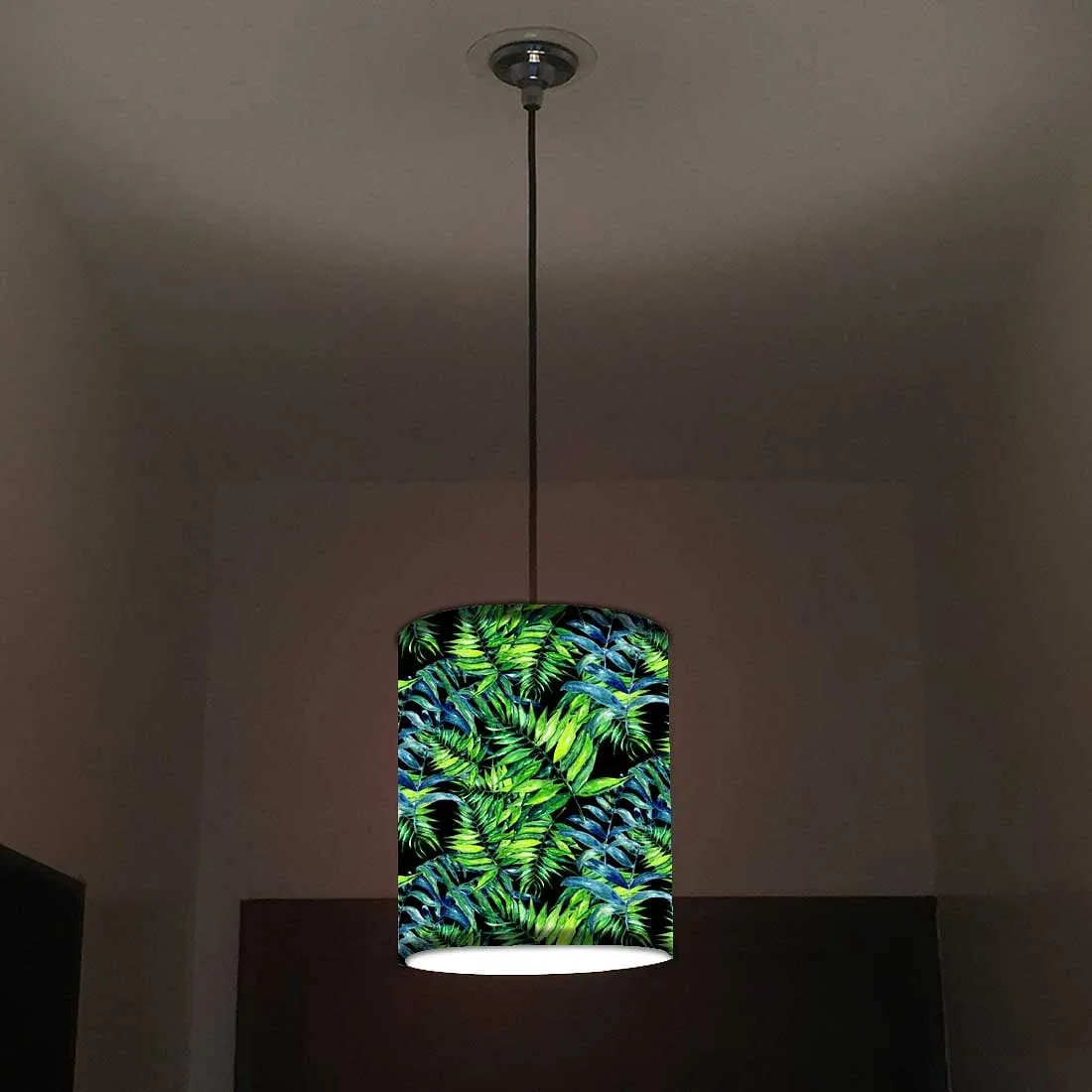 Ceiling Hanging Pendant Lamp Shade - Tropical Green Leaf