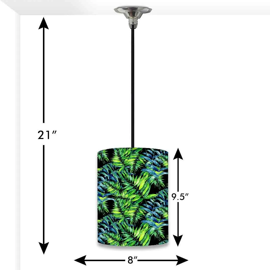Ceiling Hanging Pendant Lamp Shade - Tropical Green Leaf