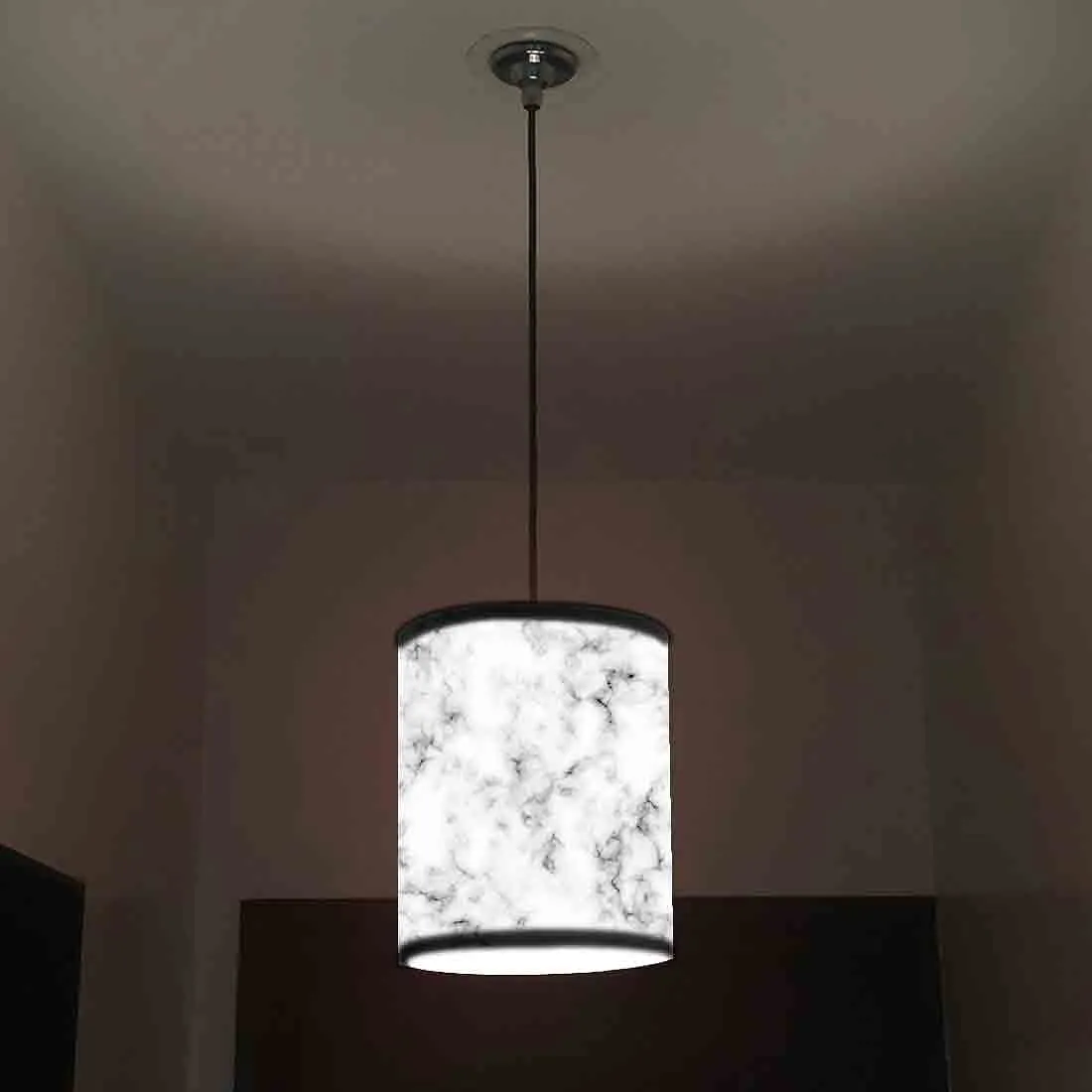 Ceiling Hanging Pendant Lamp Shade - White Black Marble Pastle