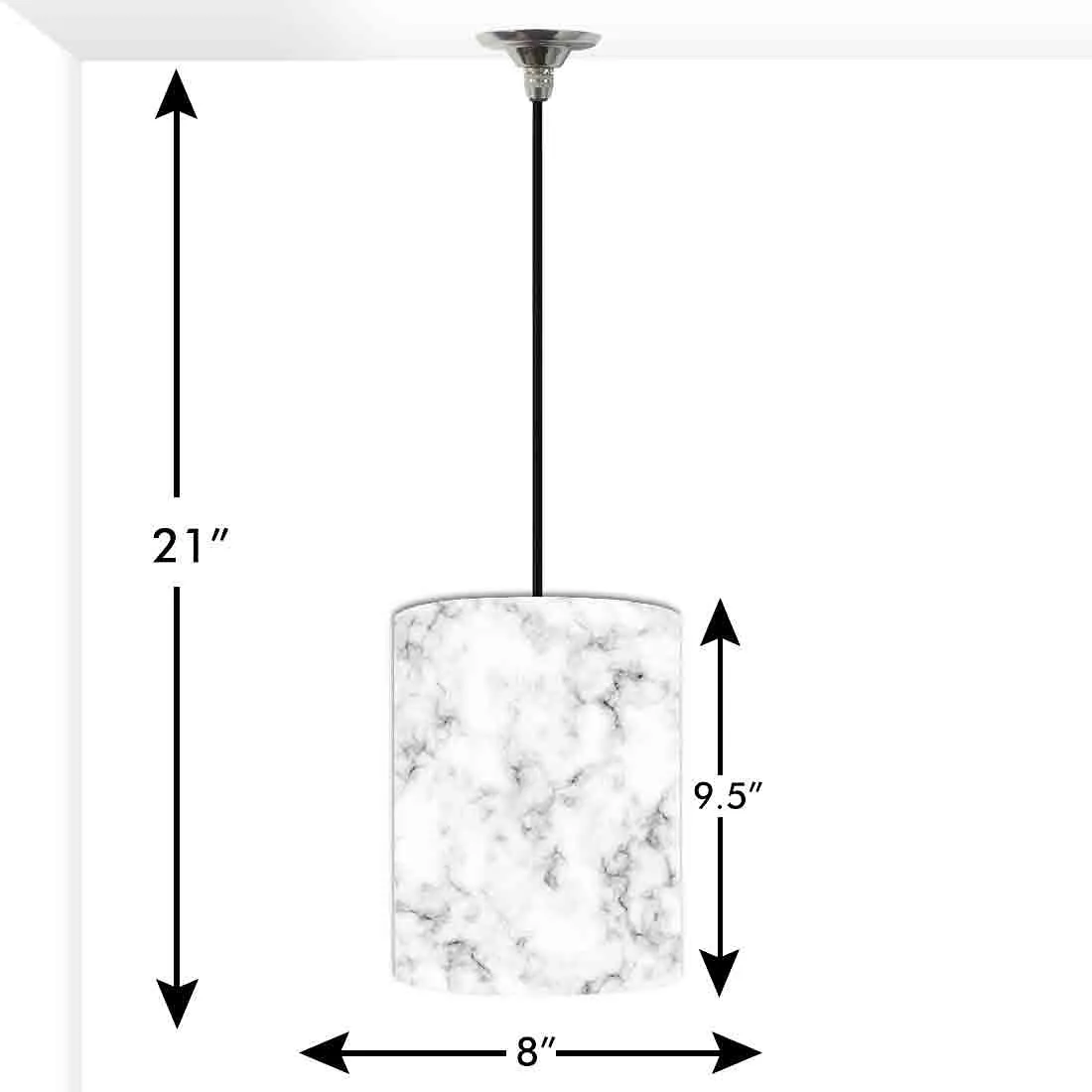 Ceiling Hanging Pendant Lamp Shade - White Black Marble Pastle