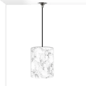 Ceiling Hanging Pendant Lamp Shade - White Black Marble Pastle