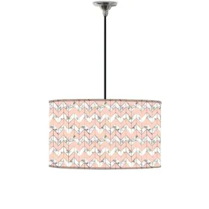 Ceiling Lamp Hanging Drum Lampshade - Peach Marble Pastle