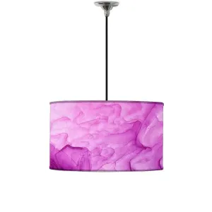 Ceiling Lamp Hanging Drum Lampshade - Pink White Purple Ink Watercolor