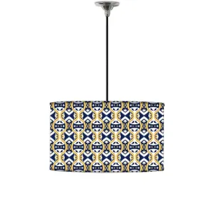 Ceiling Lamp Hanging Drum Lampshade - Spanish Tiles Pattern