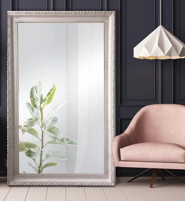 Charlotte Ornate Mirror Brushed White