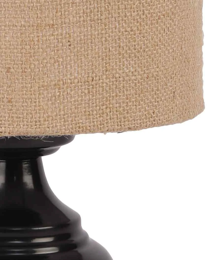 Charming Beige Jute Designer Table Lamp With Iron Base | 6 x 8 inches